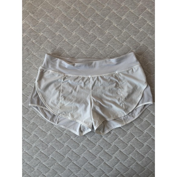 lululemon athletica Pants - Lululemon Speed Up Shorts Womens Size 10 White Quick Dry Running Athletic Logo‎